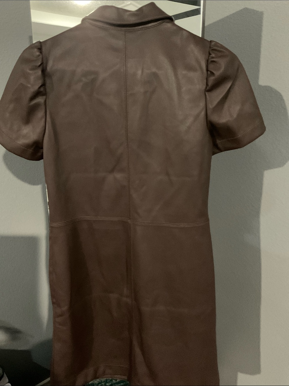 Loft Faux Leather Brown Dress - Picture 2 of 7